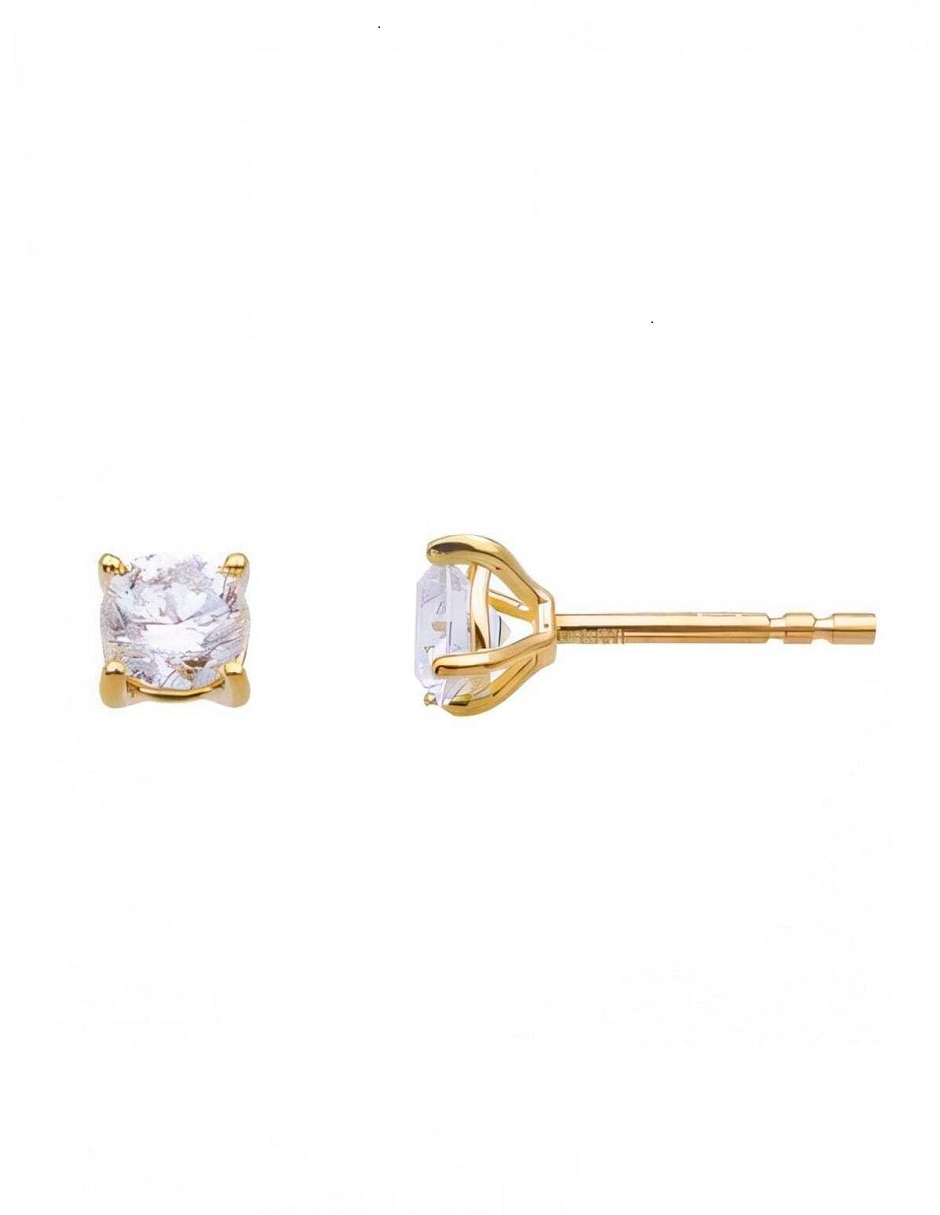 Broqueles cuadrados Tetera de oro amarillo 14 K con acabado espejo diamante de laboratorio 2