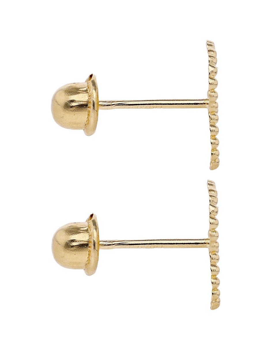 Broqueles de flor de oro 14 K con acabado brillante 3