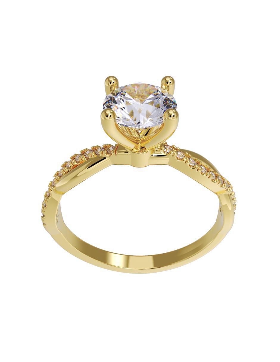 Anillo de compromiso de Oro 14 K Fonelli zirconia