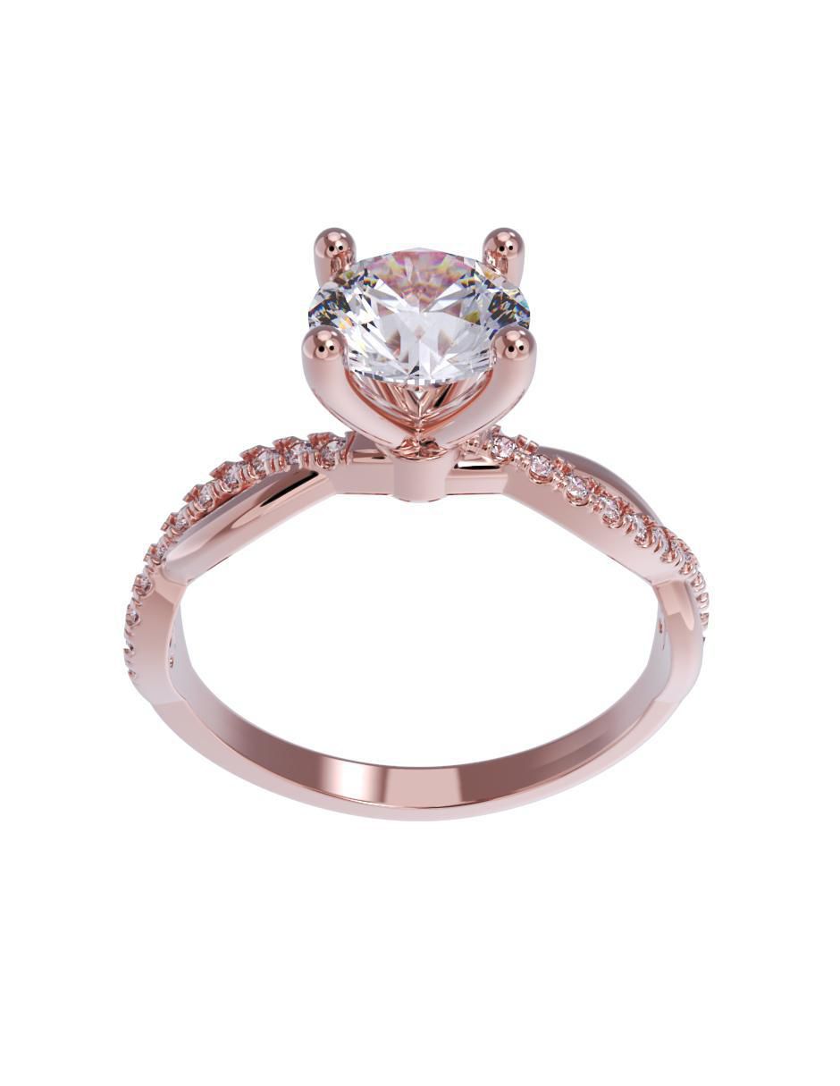 Anillo de compromiso de Oro 14 K zirconia 2