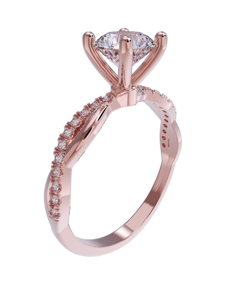 Anillo de compromiso de Oro 14 K zirconia 3