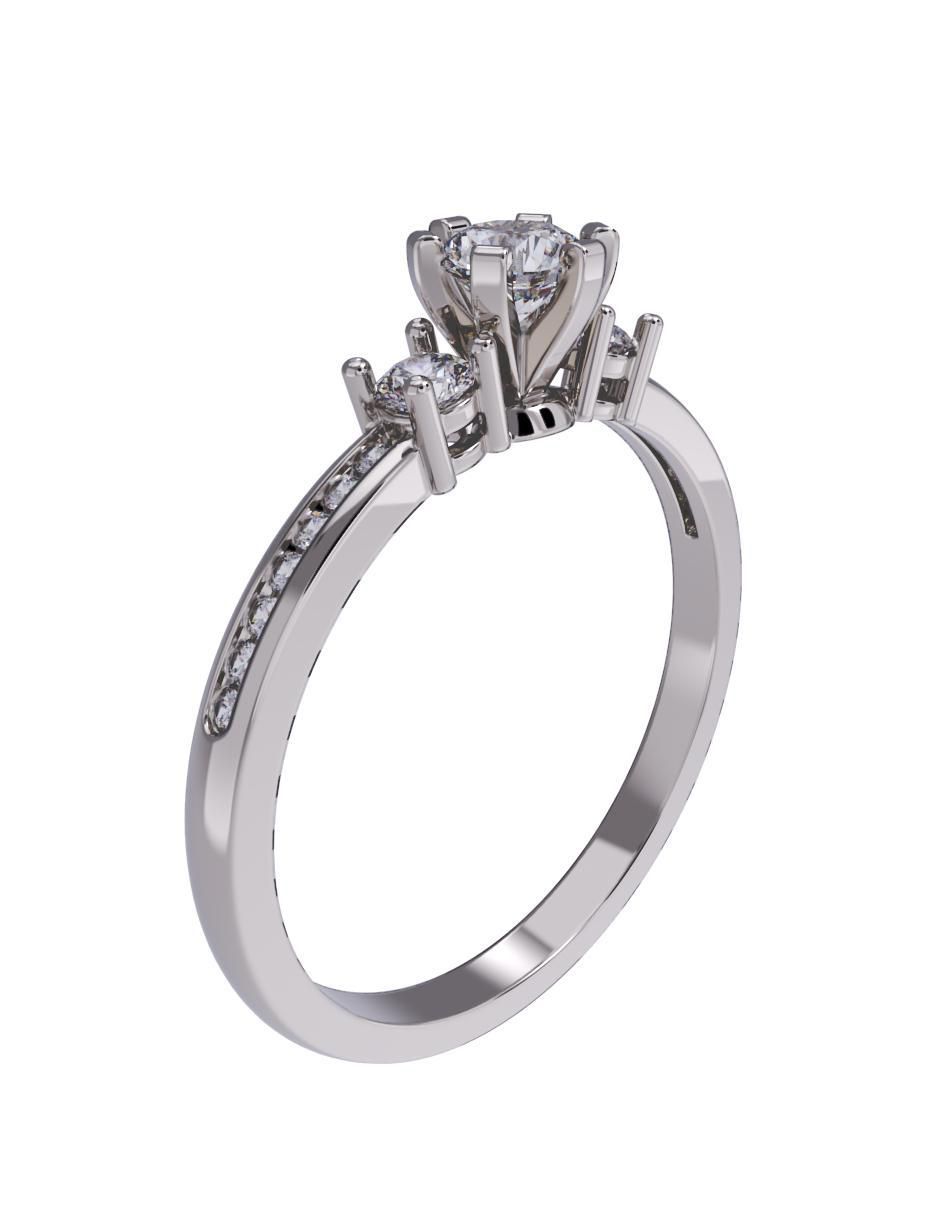 Anillo de compromiso de oro 14 k 3