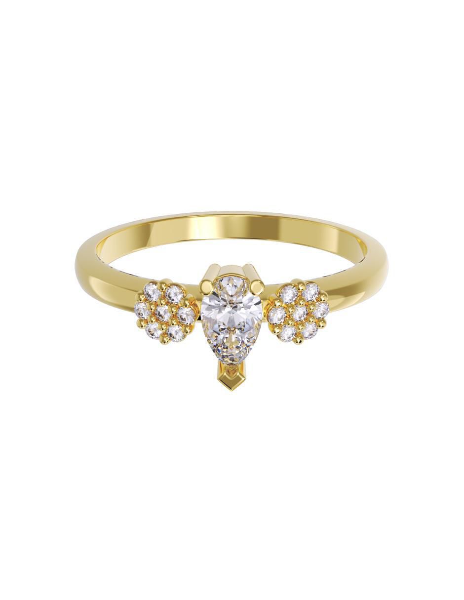 Anillo de compromiso de oro 14 k