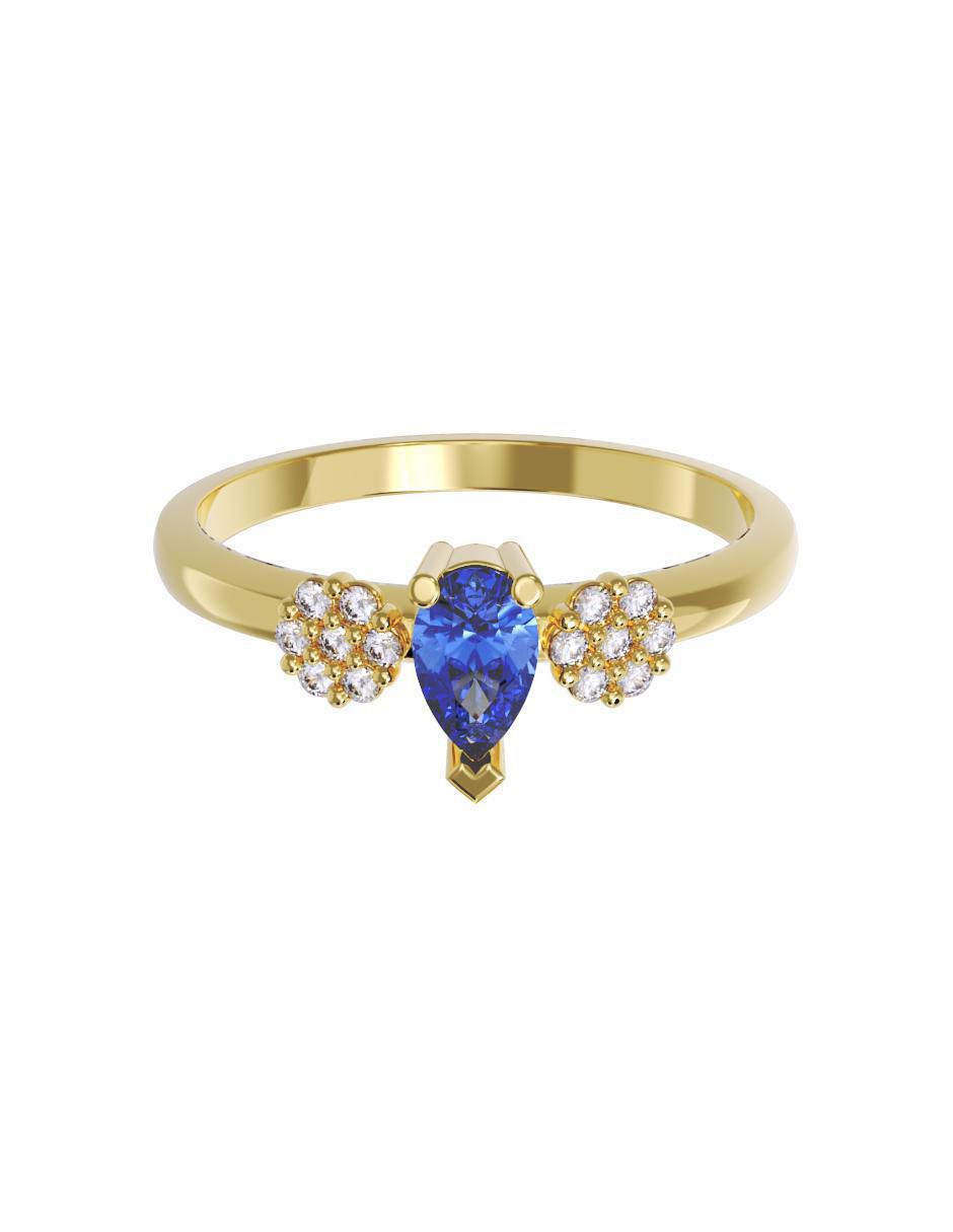 Anillo de compromiso de oro 14 k