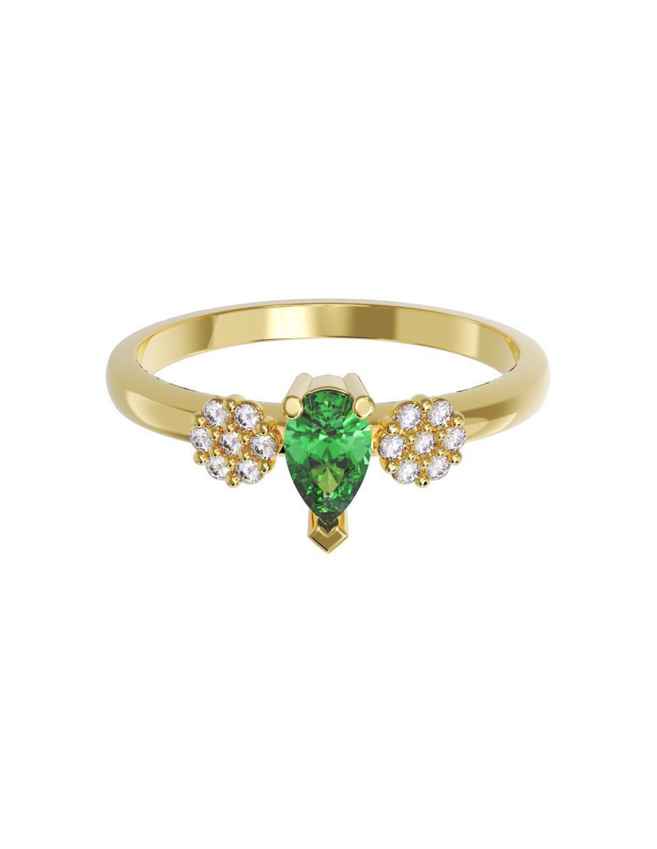 Anillo de compromiso de oro 14 k