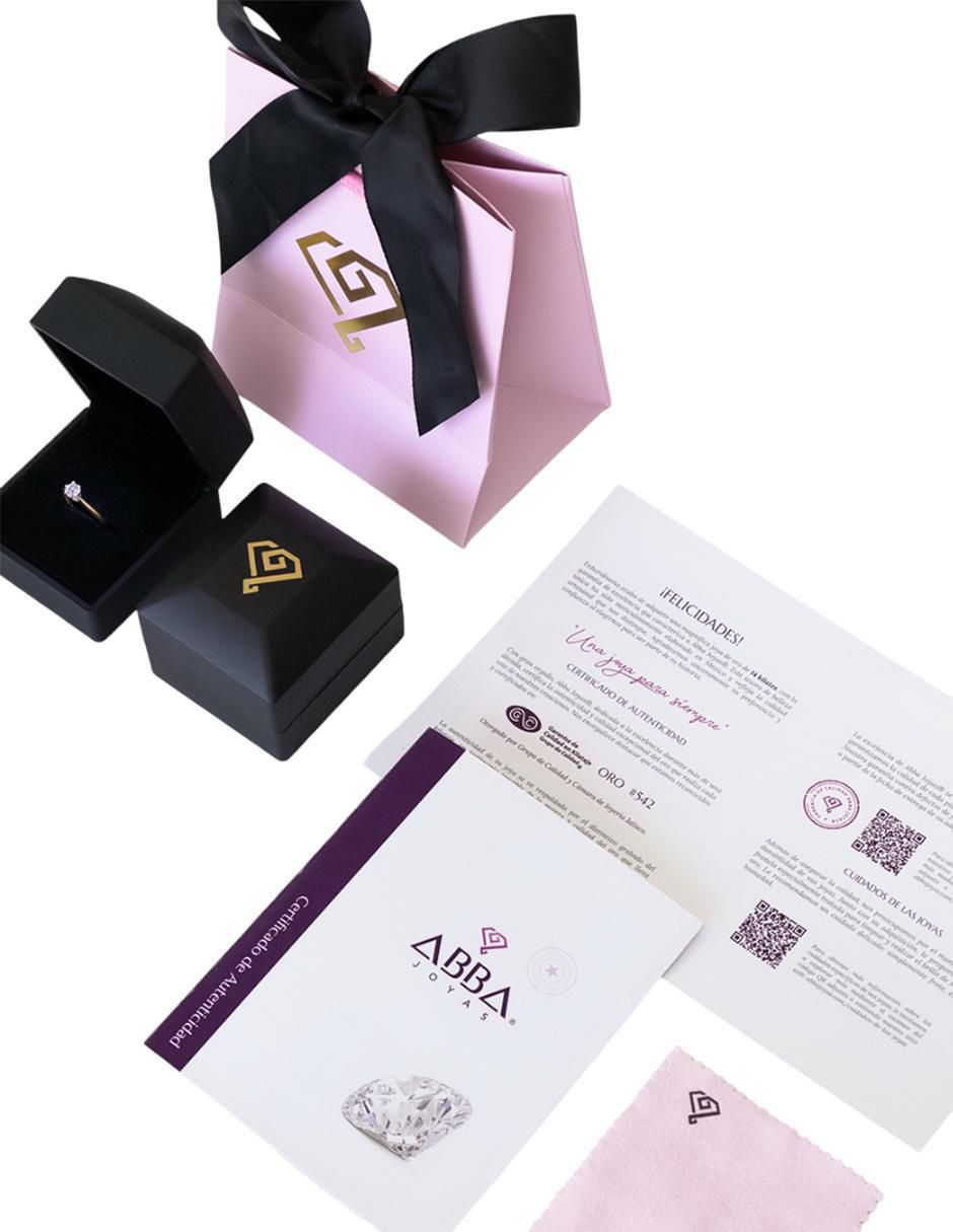 Anillo de compromiso "de" oro 14 k abba joyas no aplica zirconia