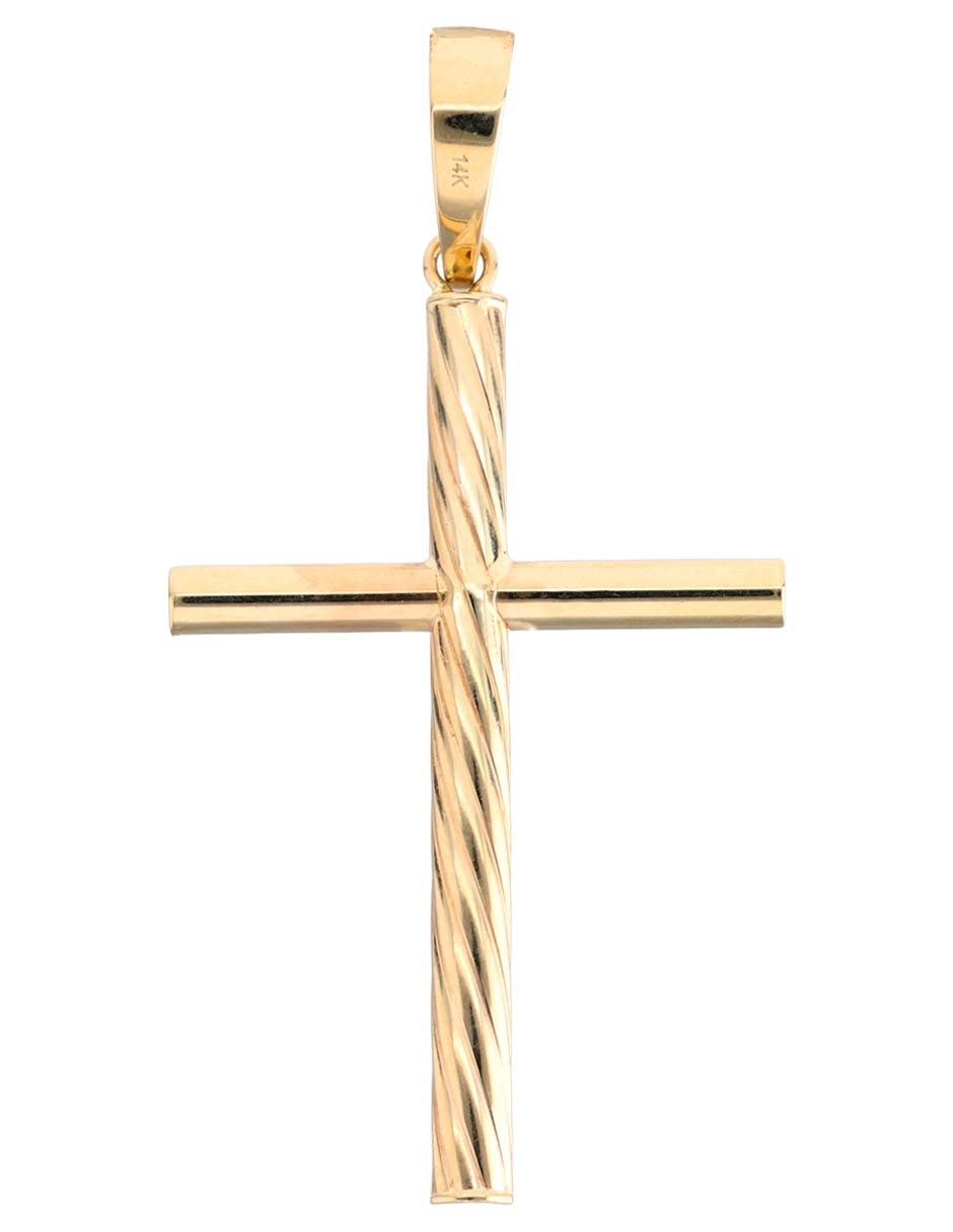 Dije de cruz de oro amarillo 14 K