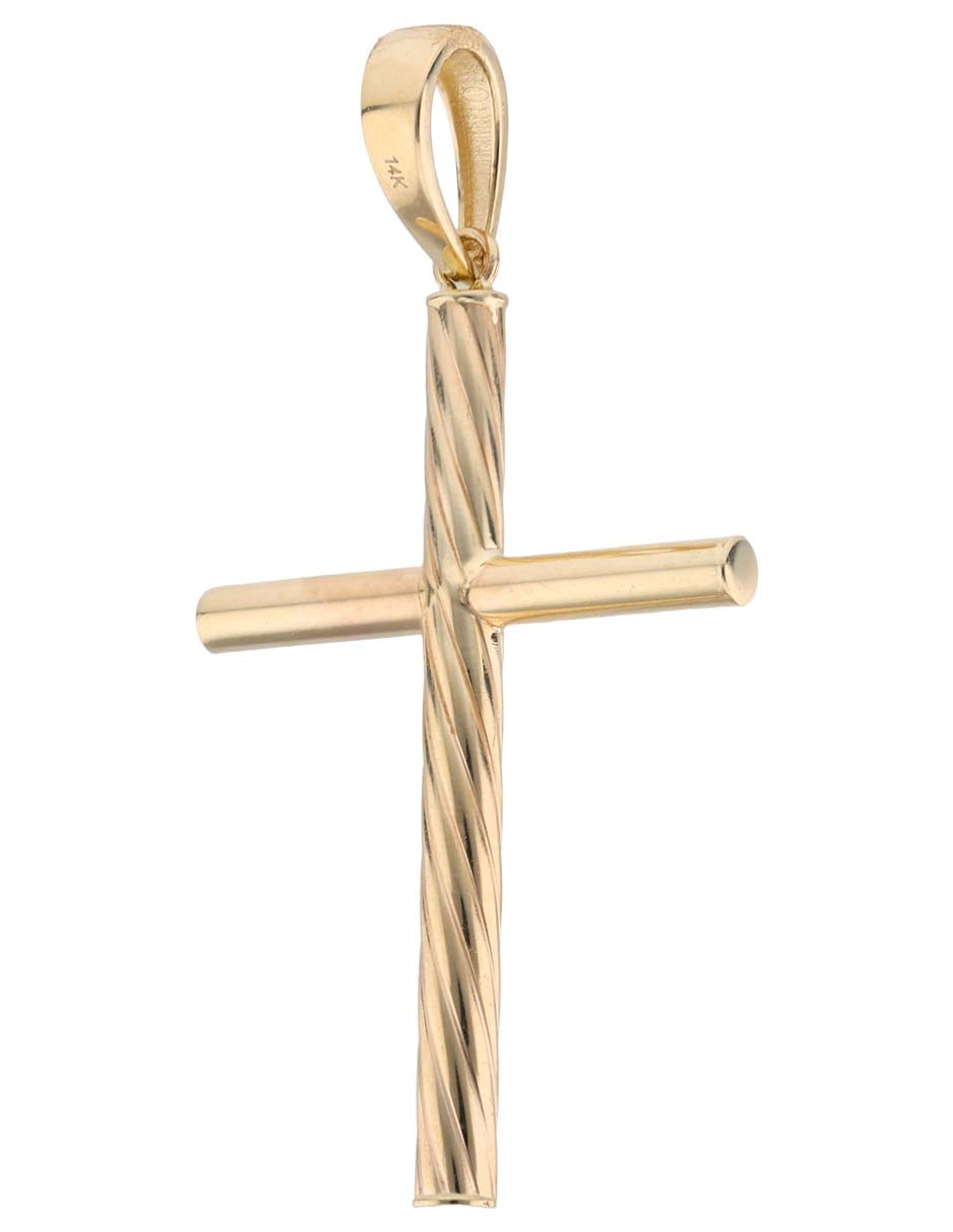 Dije de cruz de oro amarillo 14 K 2