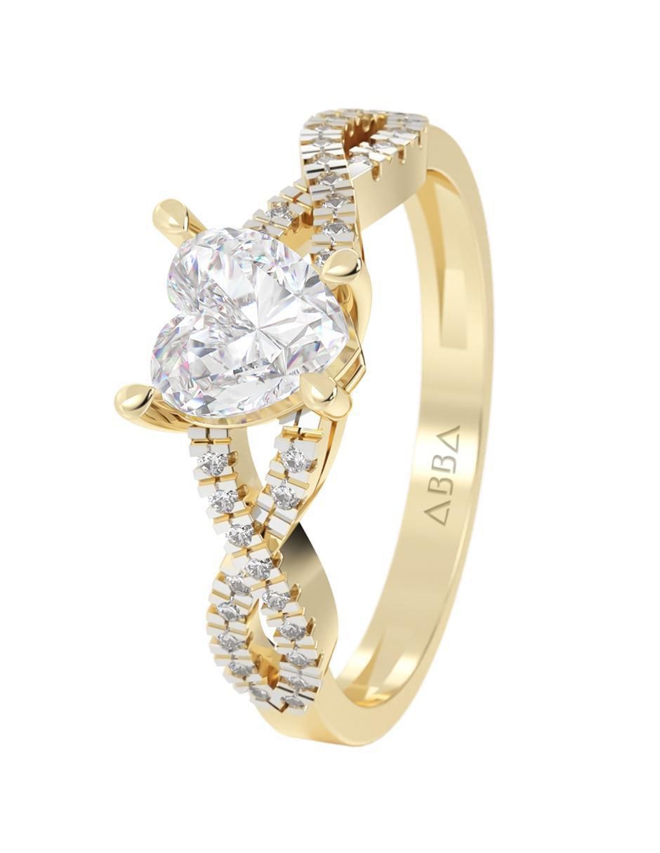 Anillo de compromiso "de" oro 14 k abba joyas no aplica zirconia