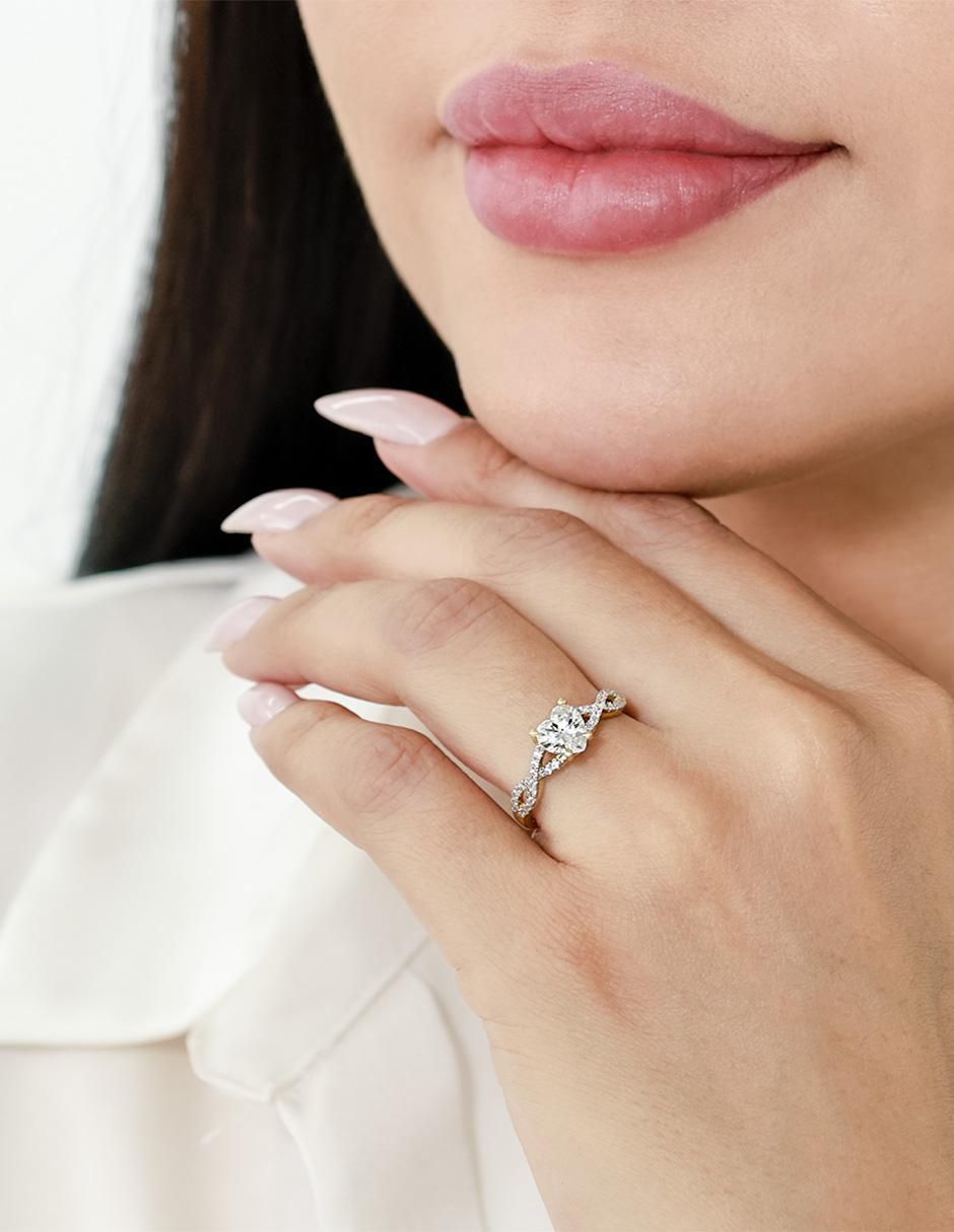 Anillo de compromiso "de" oro 14 k abba joyas no aplica zirconia