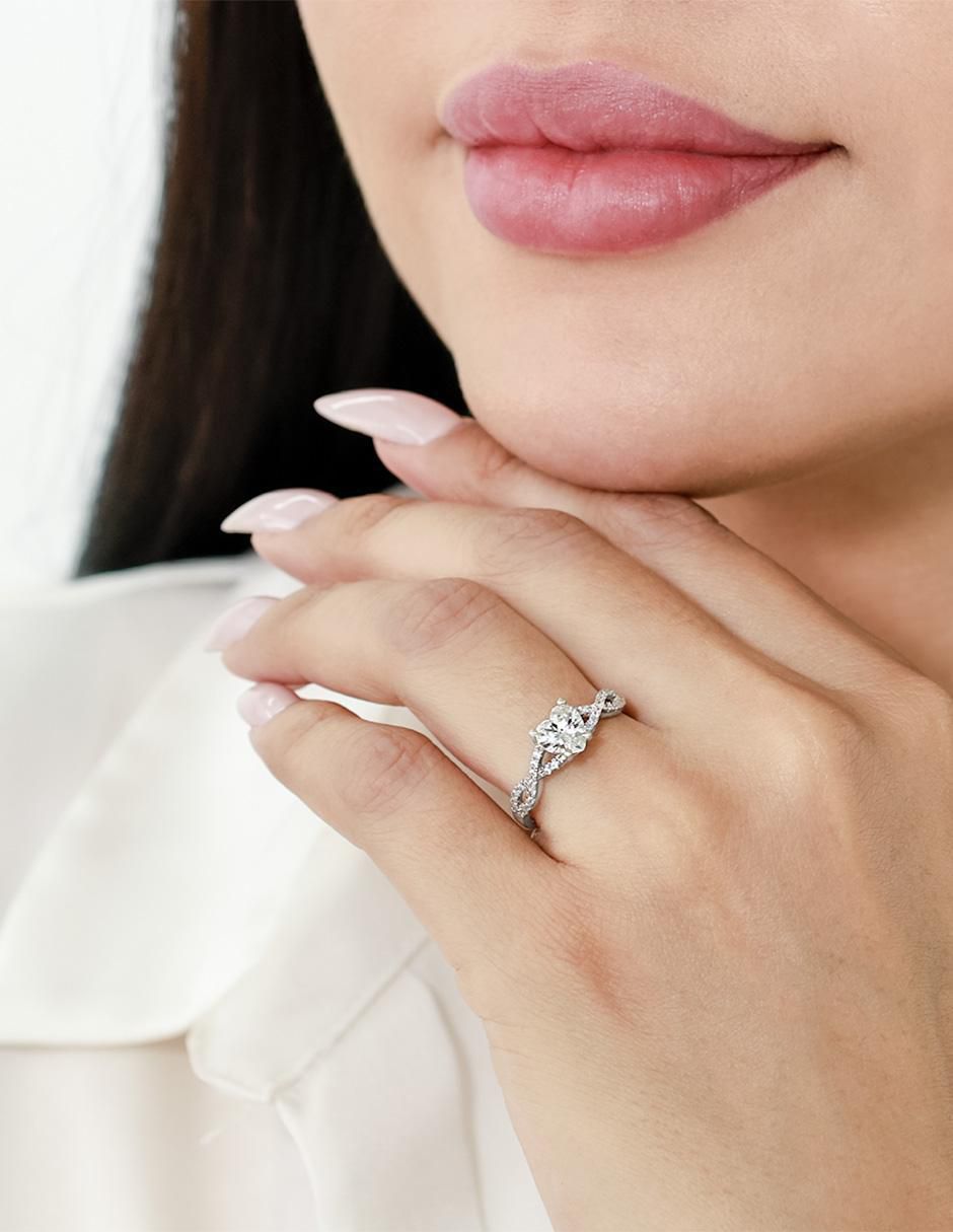 Anillo de compromiso de oro 14 k Eternidad 2025 4