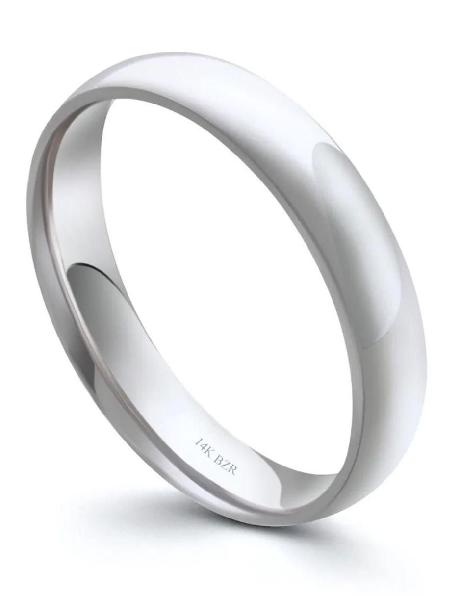 Argolla de oro blanco 14 k