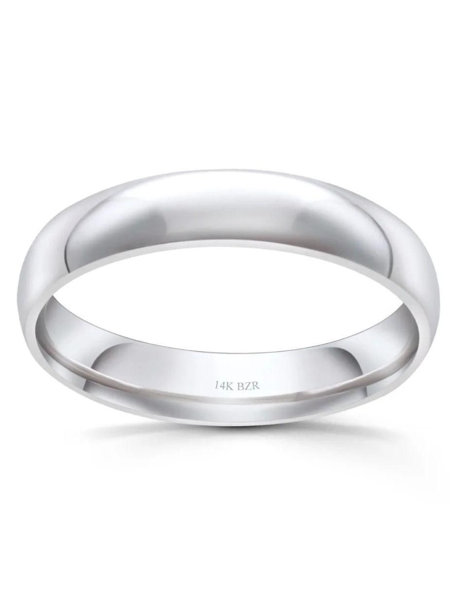 Argolla de oro blanco 14 k 2