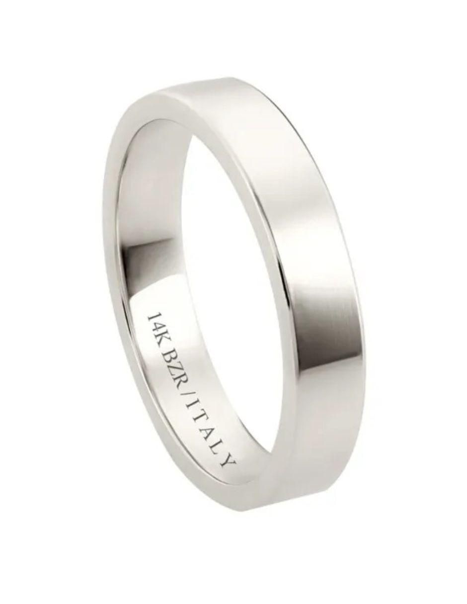 Argolla de oro blanco 14 k 2