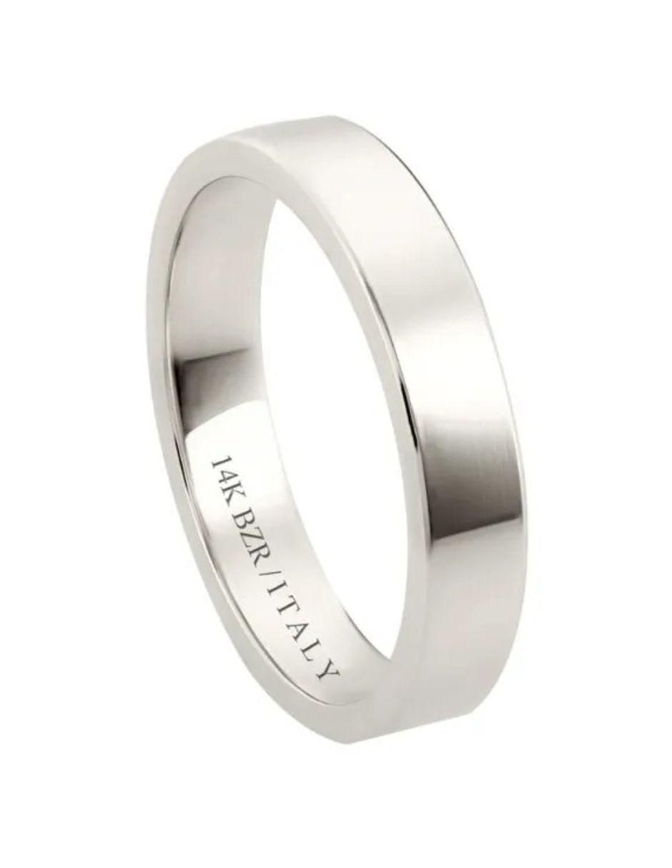 Argolla de oro blanco 14 k 2