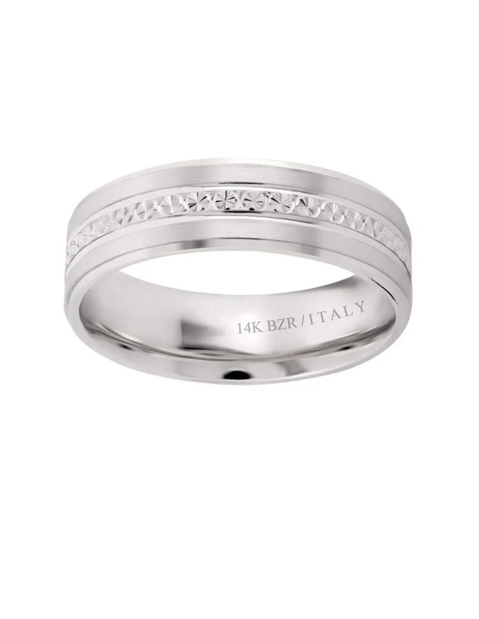 Argolla de oro blanco 14 k