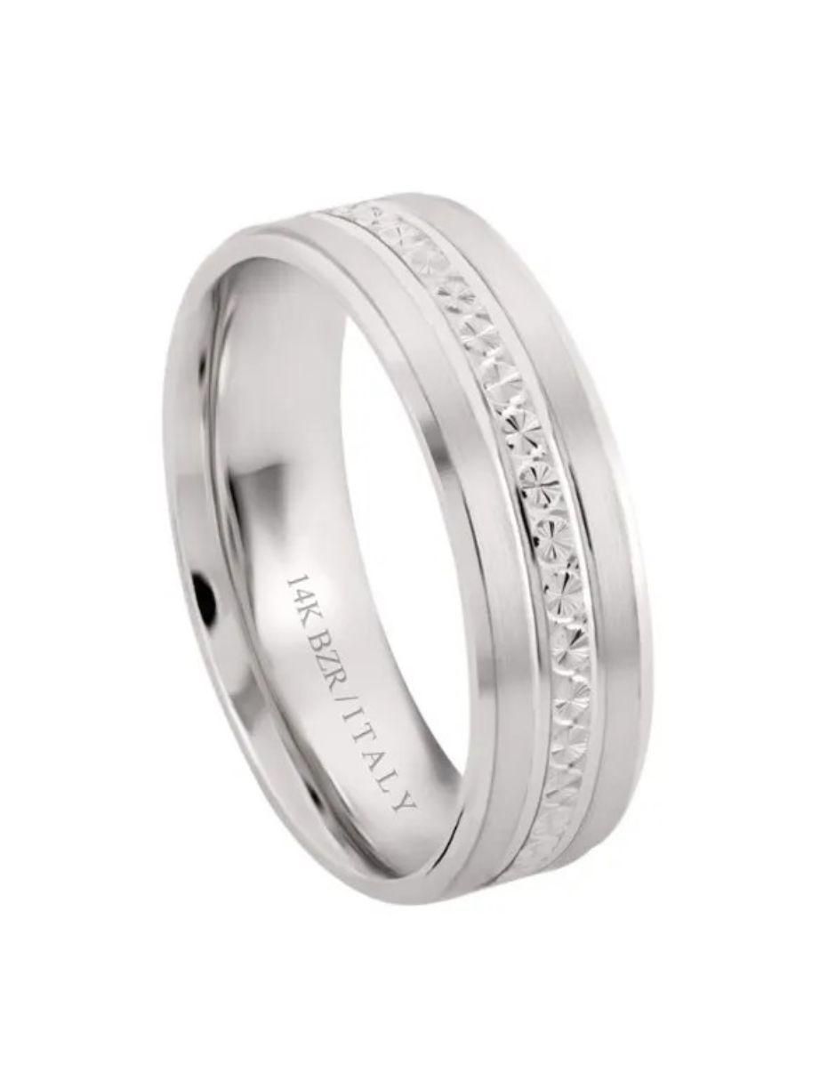Argolla de oro blanco 14 k 2