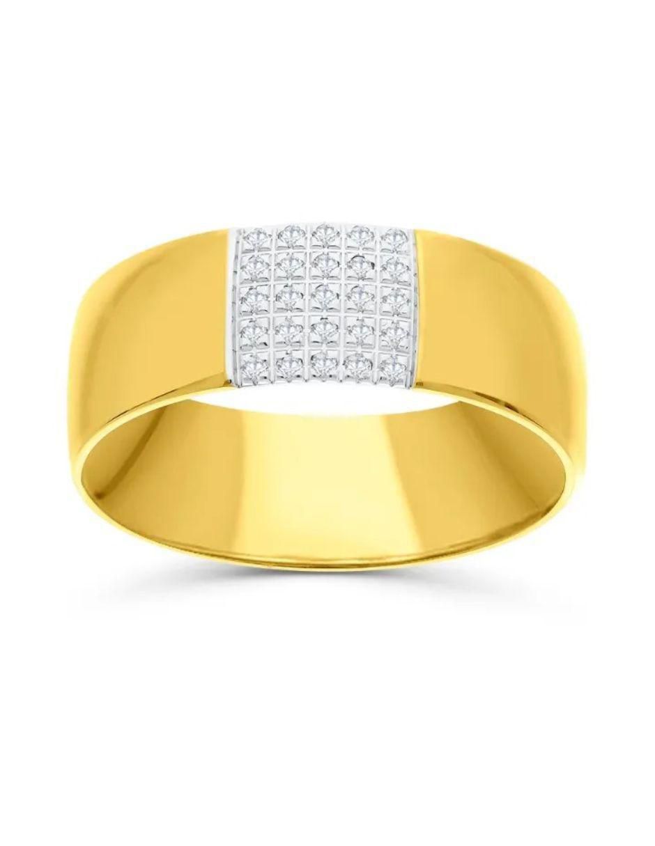 Argolla de oro amarillo 14 k diamante