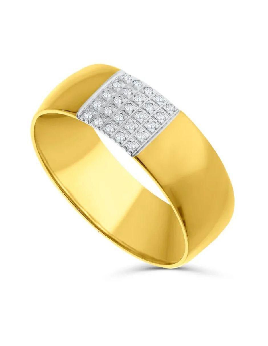 Argolla de oro amarillo 14 k diamante 3