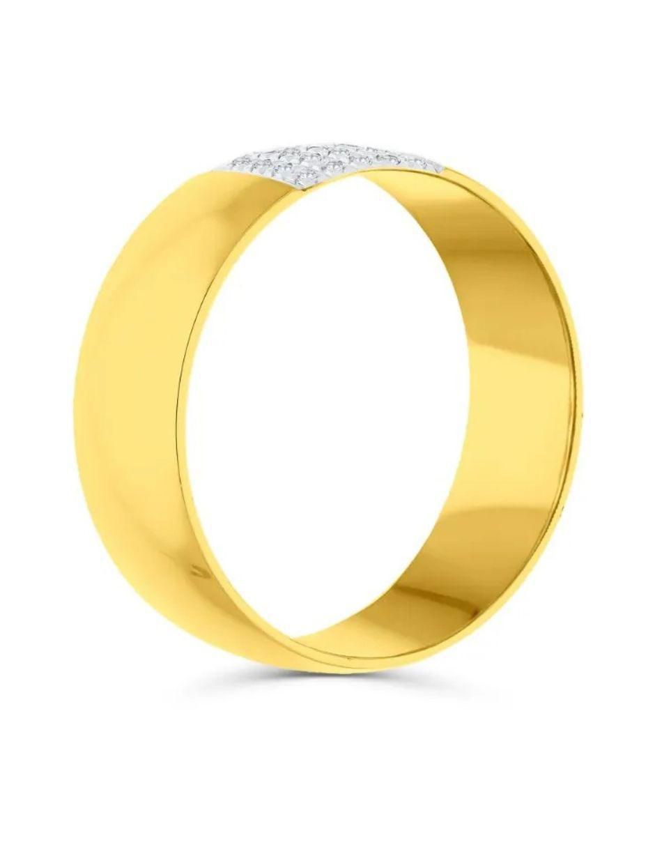 Argolla de oro amarillo 14 k diamante 4