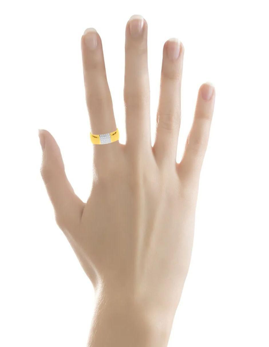 Argolla de oro amarillo 14 k diamante 5
