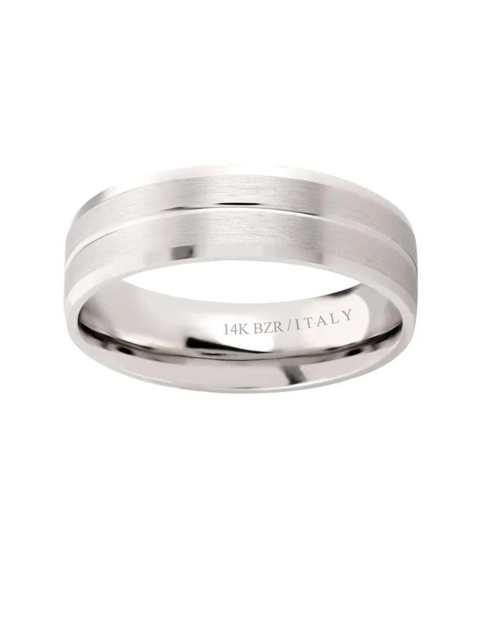 Argolla de oro blanco 14 k