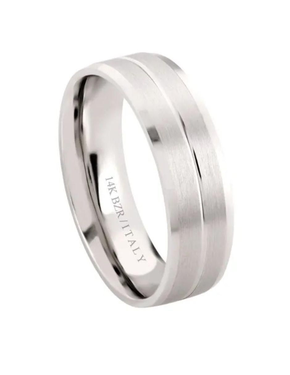 Argolla de oro blanco 14 k 2