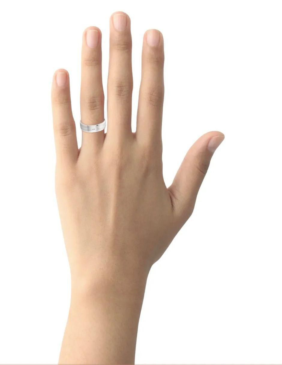 Argolla de oro blanco 14 k 4