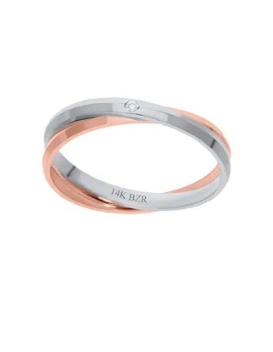 Argolla de oro blanco 14 k