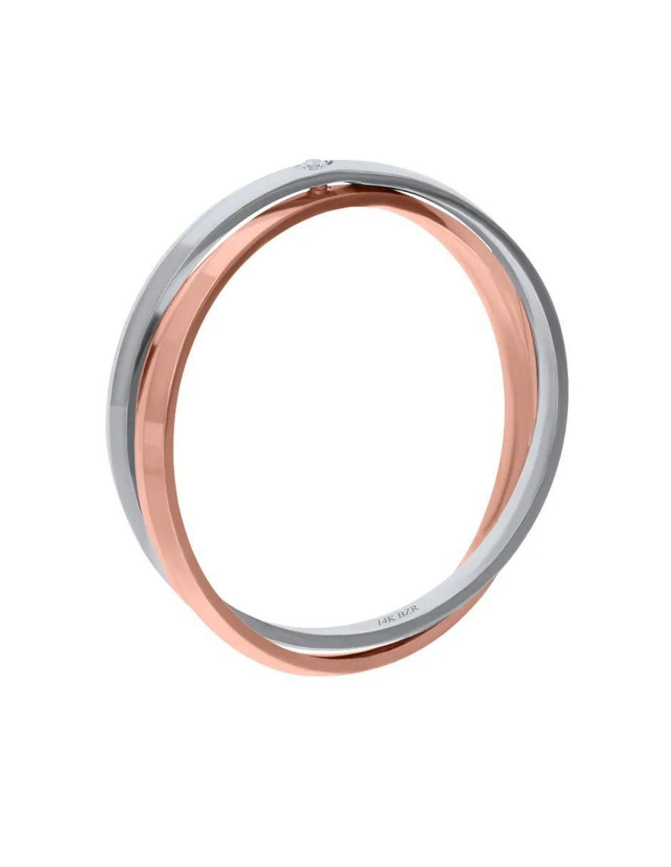 Argolla de oro blanco 14 k 2