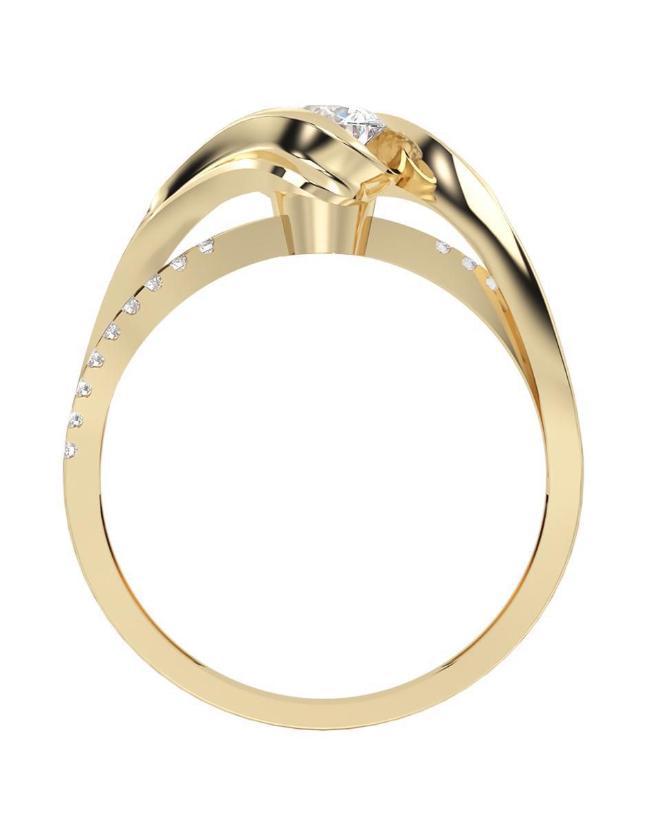 Anillo de compromiso de Oro 10 K Eternidad zirconia 3