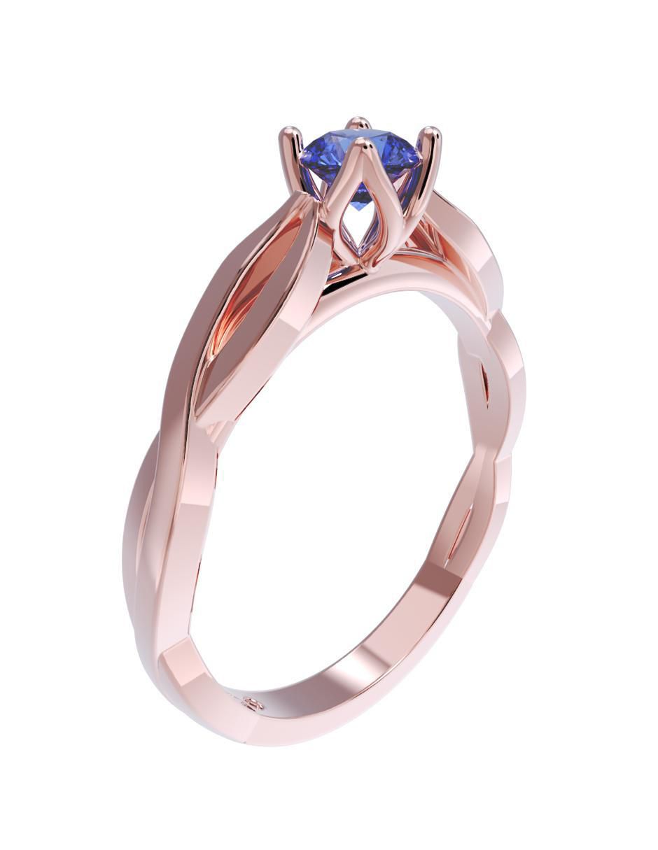 Anillo de compromiso de oro 14 k 3