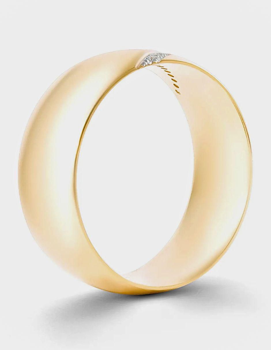 Argolla de oro amarillo 14 k diamante 3