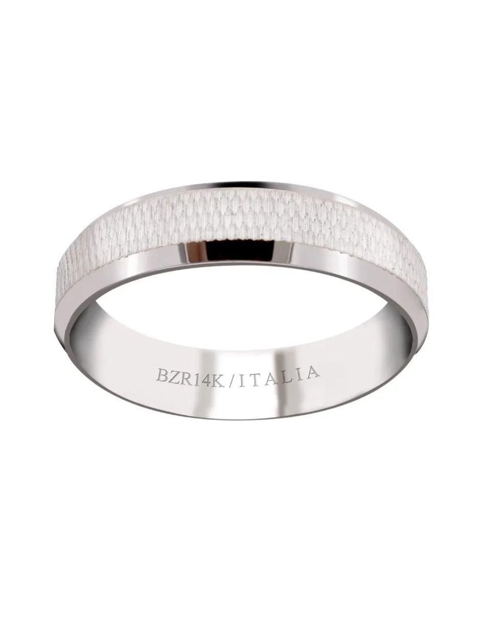 Argolla de oro blanco 14 k