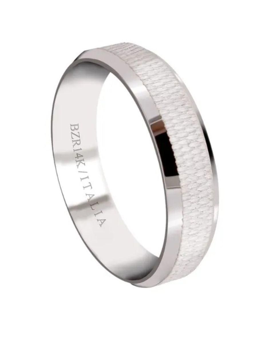 Argolla de oro blanco 14 k 2