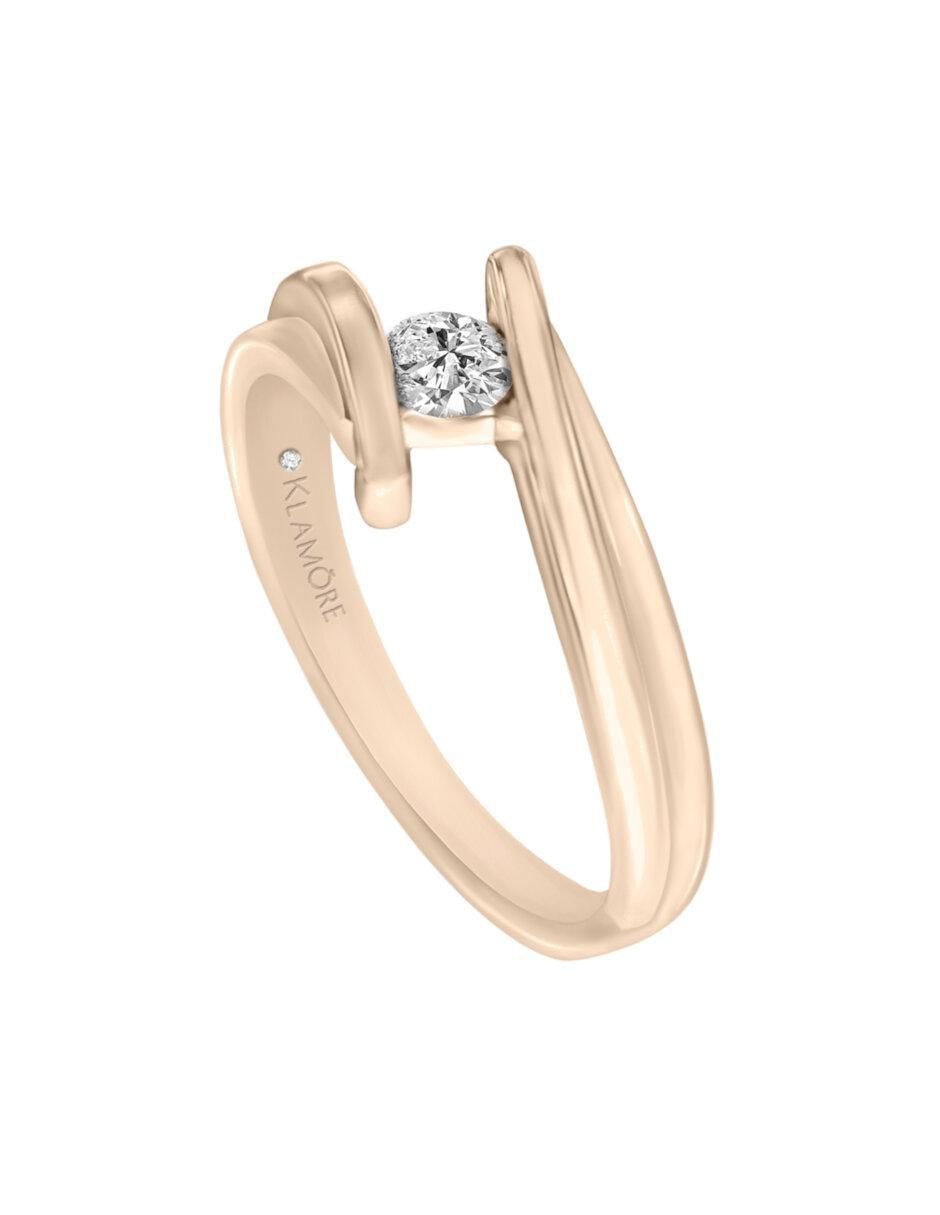 Anillo de compromiso de oro 14 k diamante 5