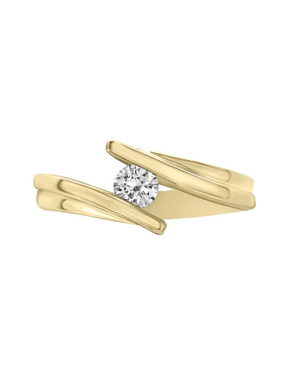 Anillo de compromiso de oro 14 k diamante