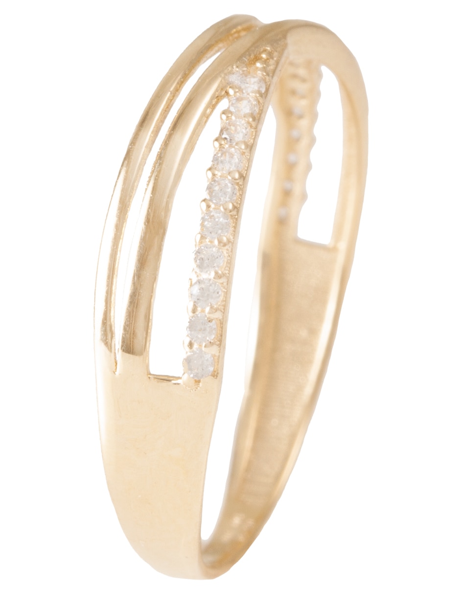 Anillo 14 k de oro zirconia pulido 2