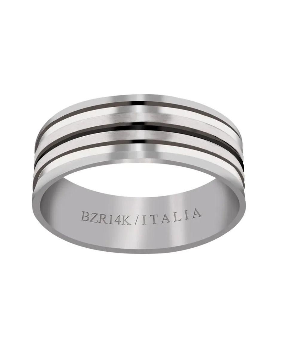 Argolla de oro blanco 14 k