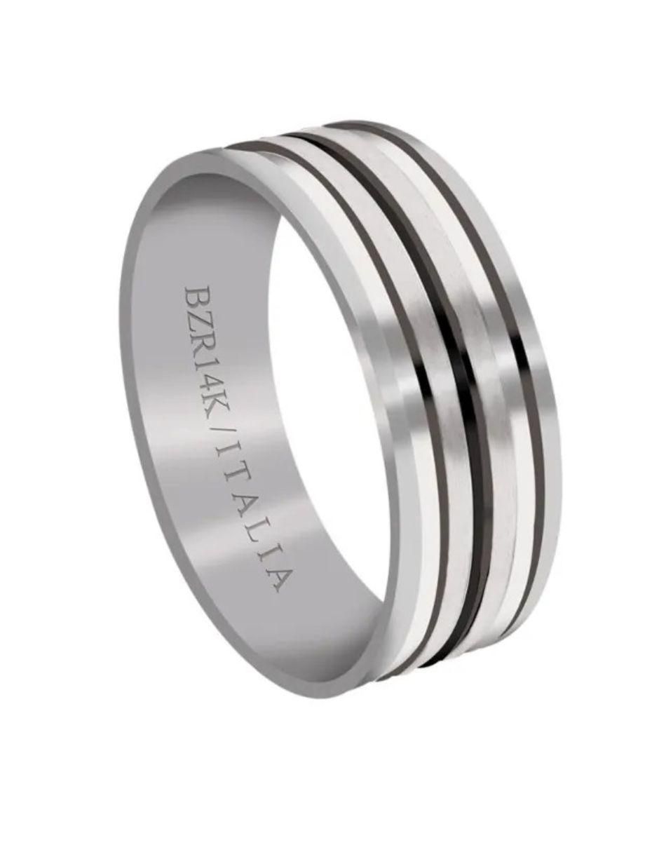 Argolla de oro blanco 14 k 2