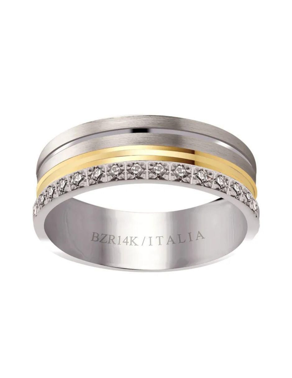 Argolla de oro amarillo 14 k joyerías bizzarro zirconia Liverpool