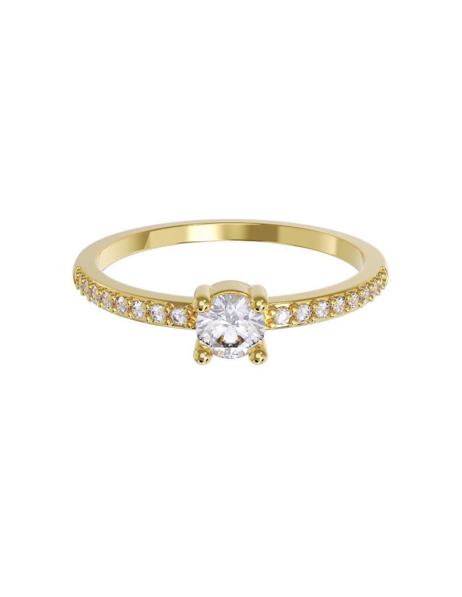 Anillo de compromiso de oro 14 K zirconia