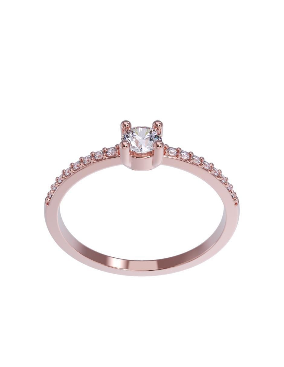 Anillo de compromiso de oro 14 K zirconia 2