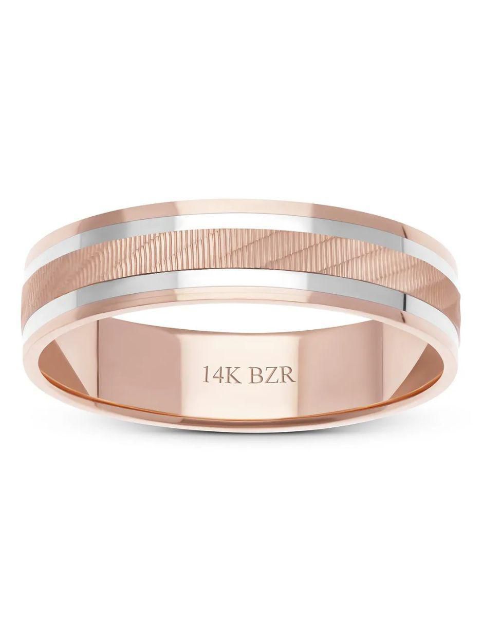 Argolla de oro blanco 14 k 2