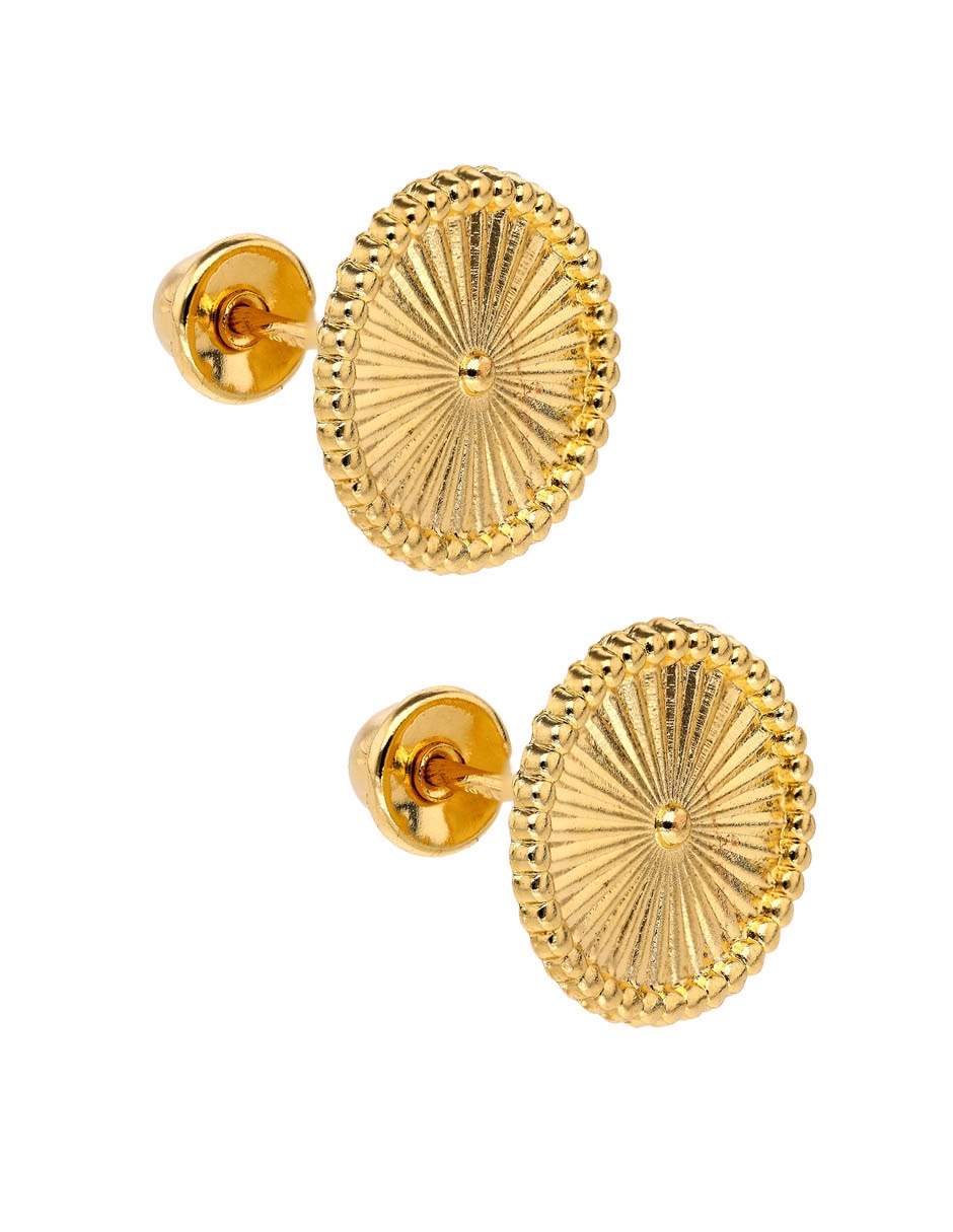 Broqueles de oro 14 k con acabado lustre 2