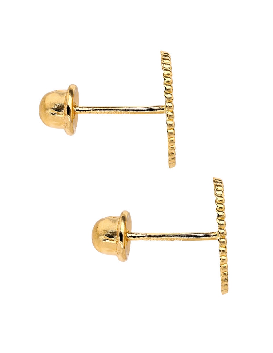 Broqueles de oro 14 k con acabado lustre 3