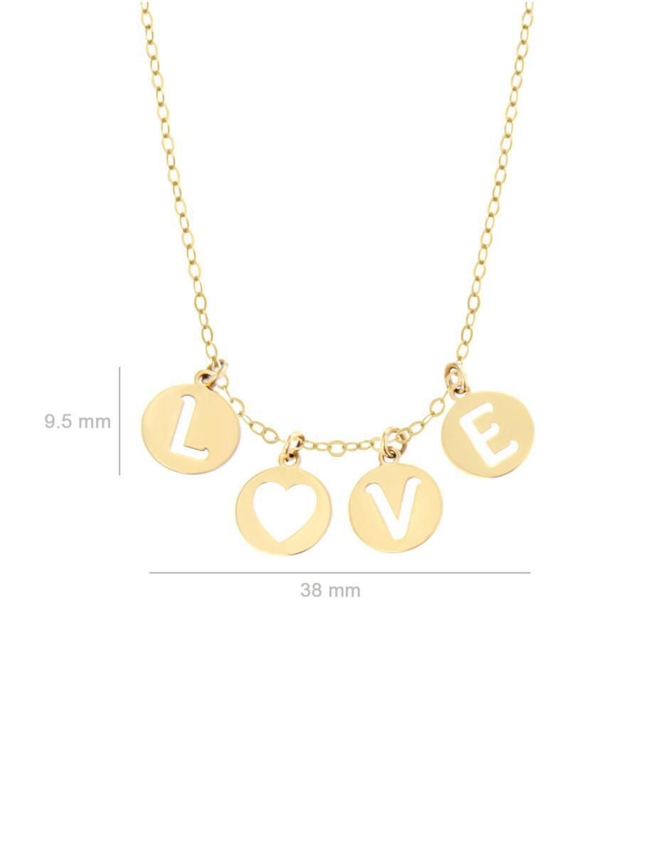 Colgante Y Dije de letras love de oro 14 K 4
