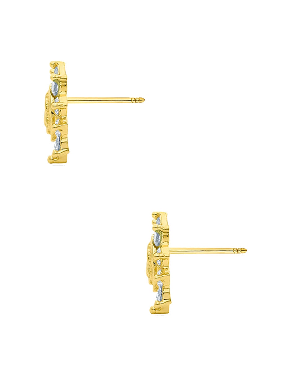 Broqueles de oro amarillo 14 K con acabado pavé zirconia 2