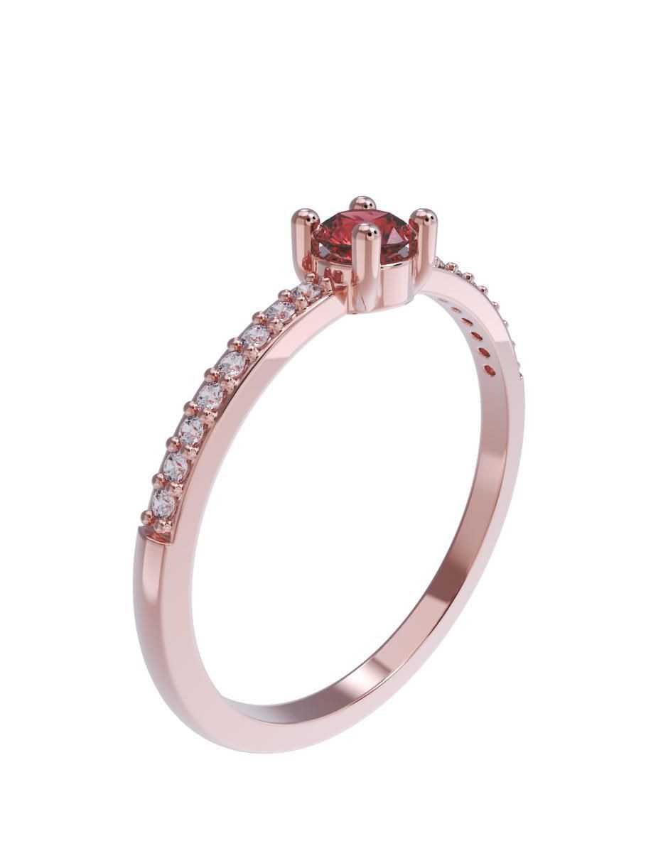 Anillo de compromiso de oro 14 k 3
