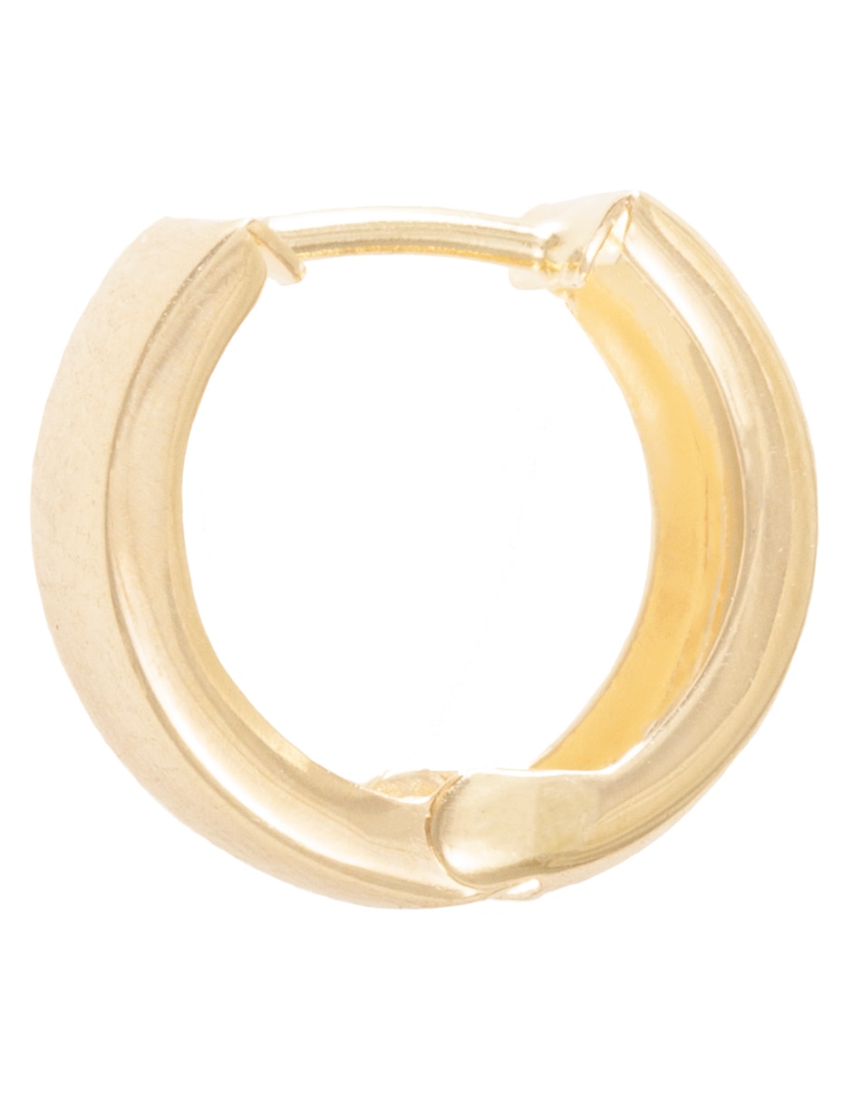 Aretes Huggies de oro 14 k con acabado diamantado 2